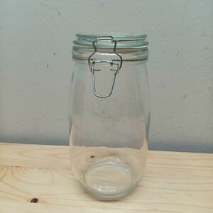 Clear Glass Storage Jar with Metal Clip